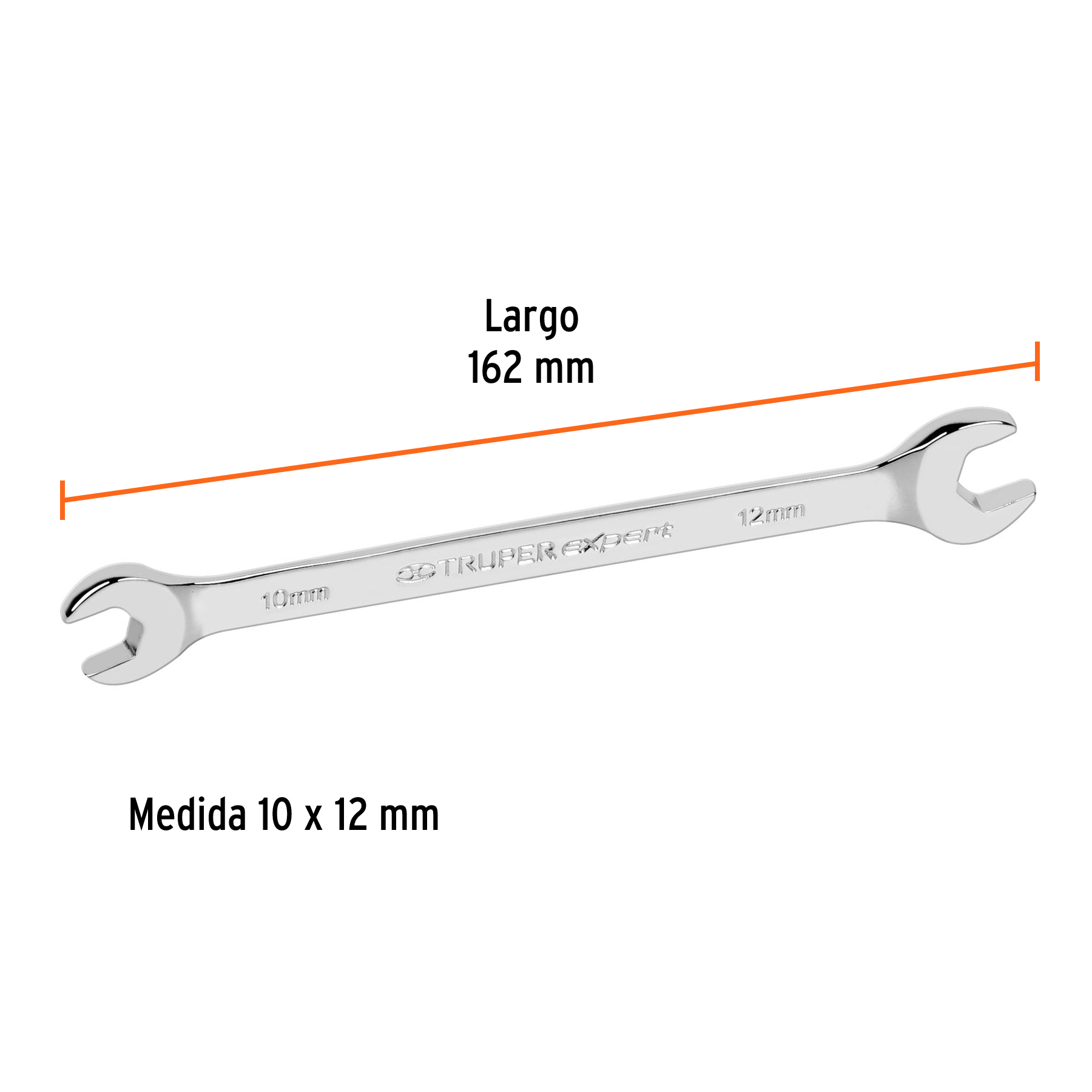 Llave española, milimétrica, 10 x 12 x 137 mm