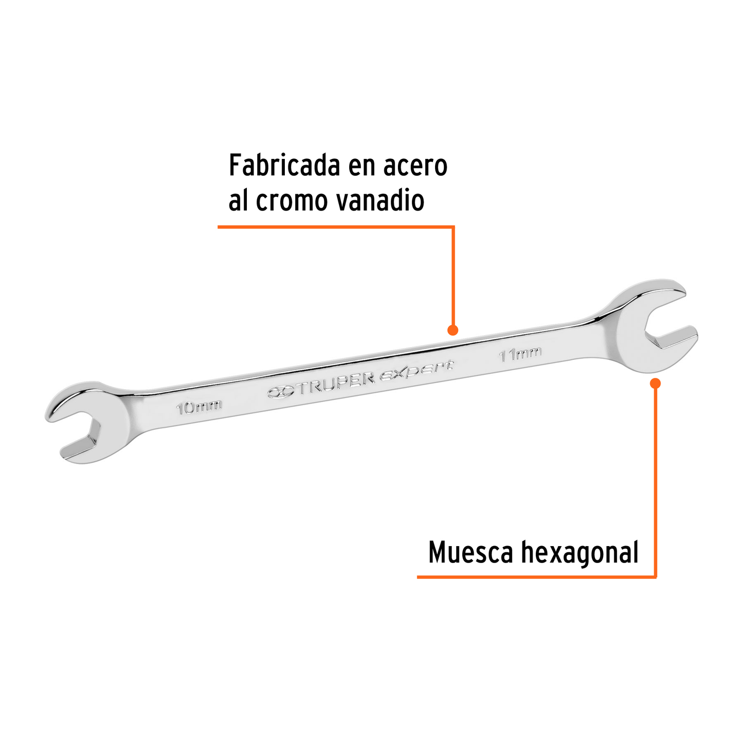 Llave española, milimétrica, 10 x 11 x 137 mm