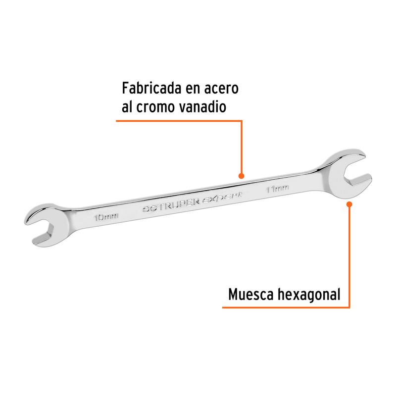 Llave española, milimétrica, 10 x 11 x 137 mm