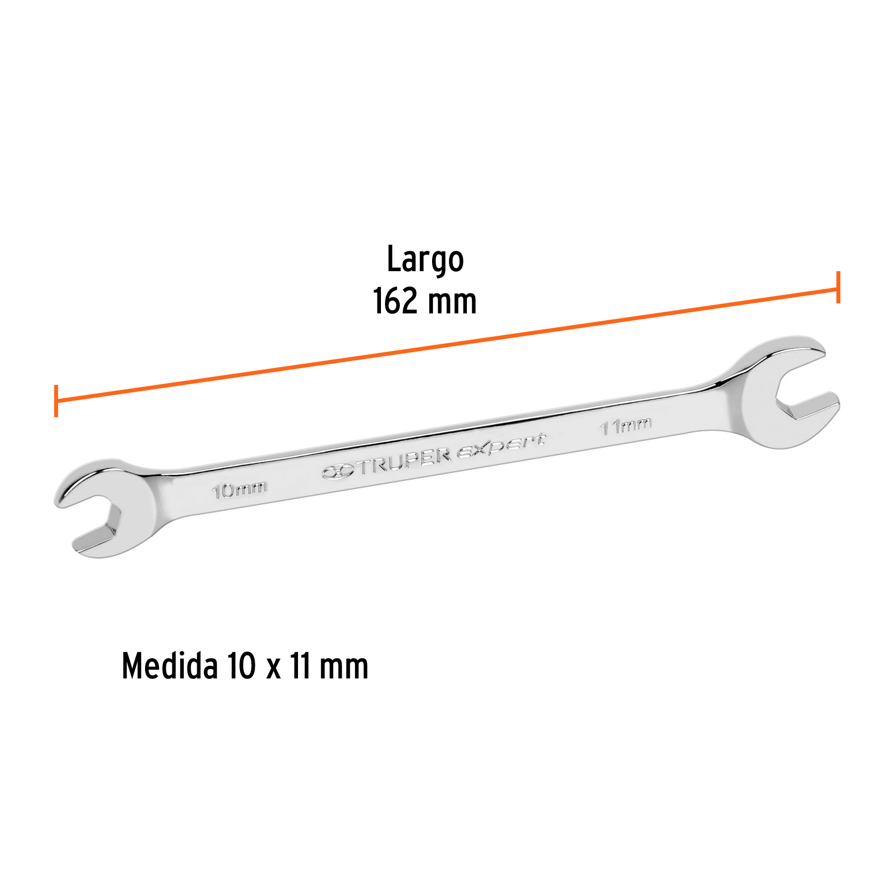 Llave española, milimétrica, 10 x 11 x 137 mm