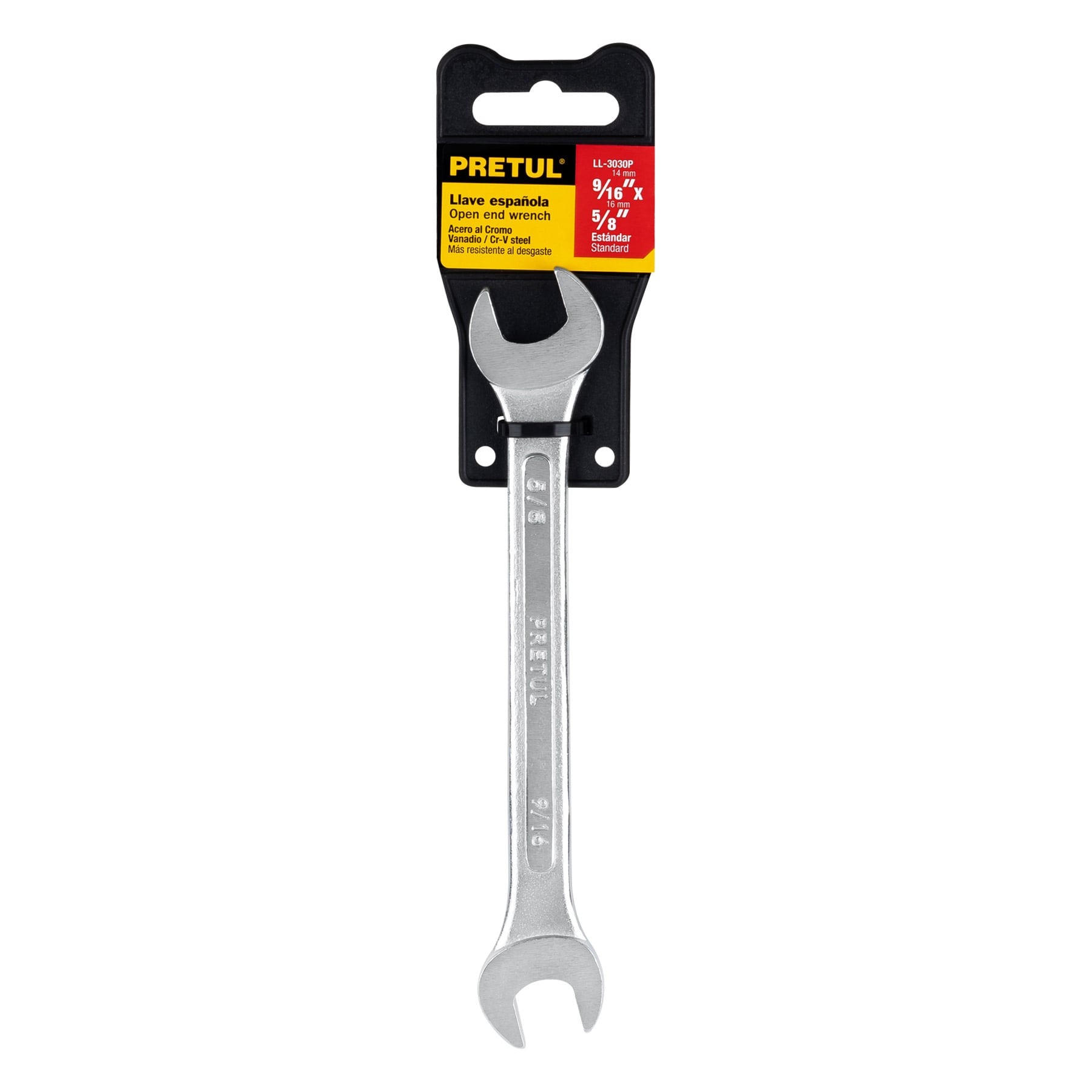 Llave española, 9/16 x 5/8" x 185 mm, pretul