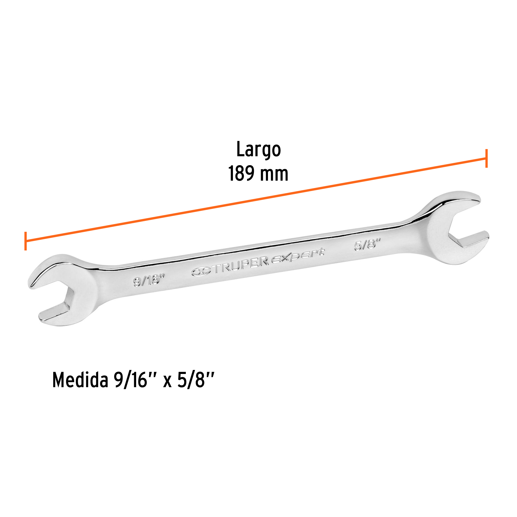 Llave española, 9/16 x 5/8" x 167 mm