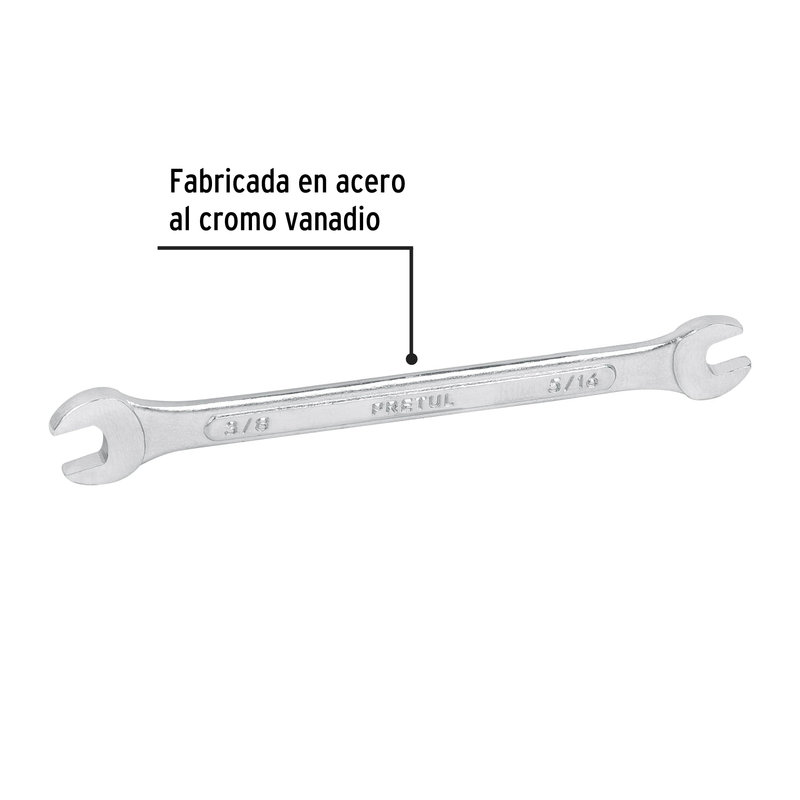 Llave española, 5/16 x 3/8" x 140 mm, pretul