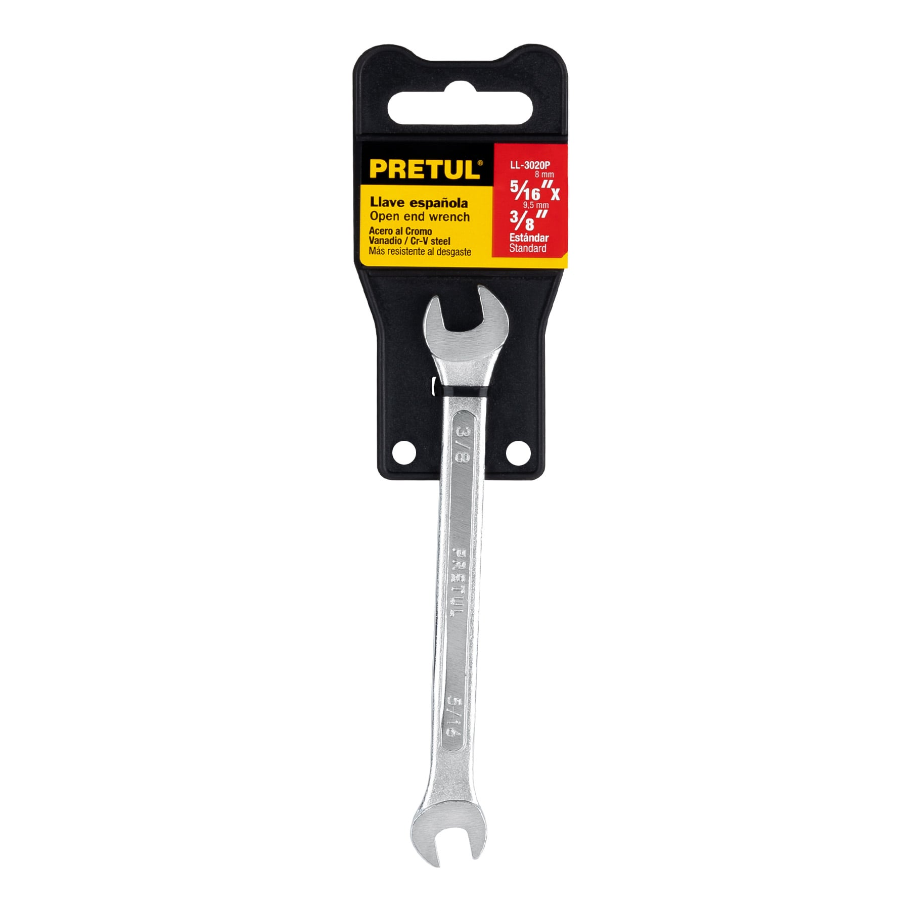 Llave española, 5/16 x 3/8" x 140 mm, pretul