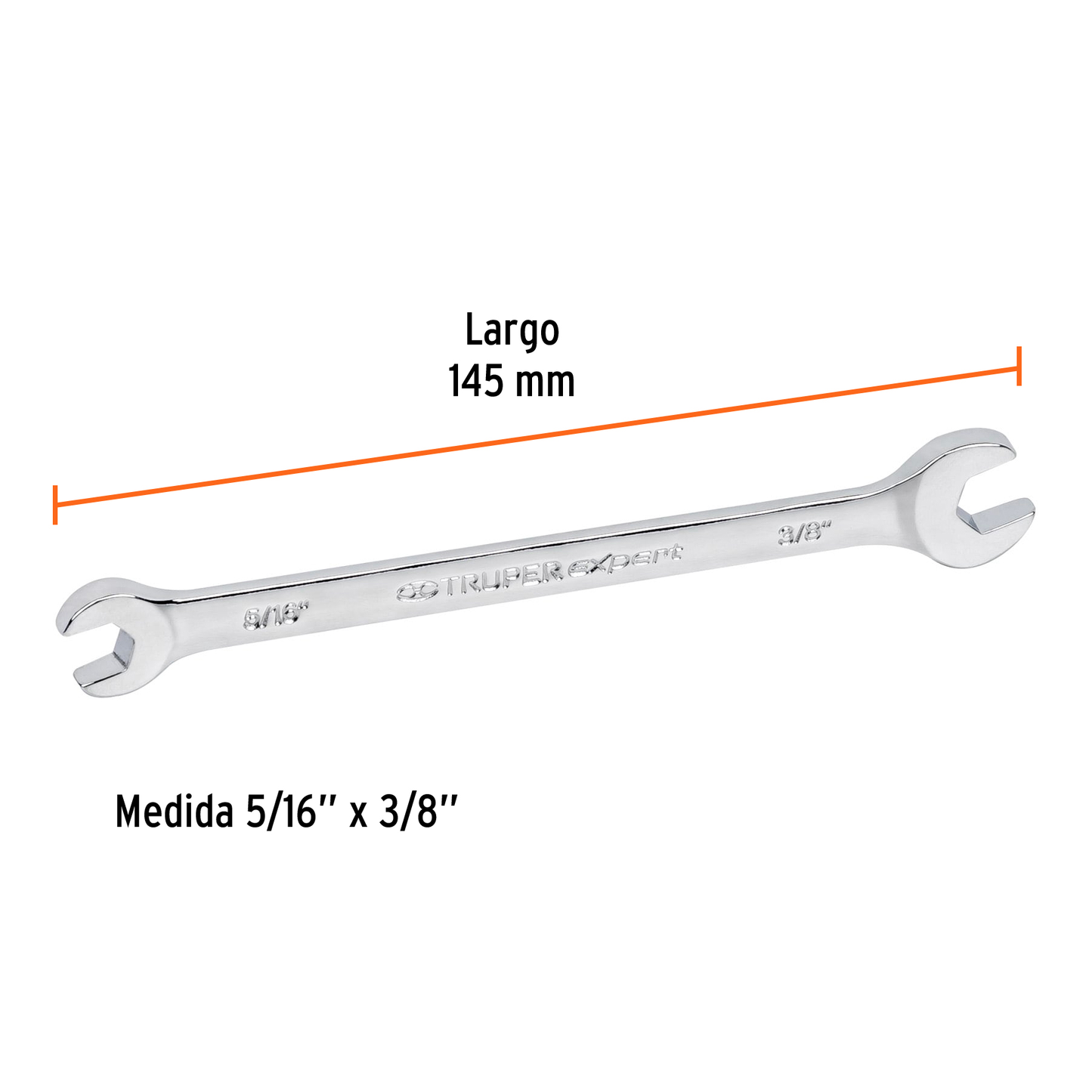 Llave española, 5/16 x 3/8" x 117 mm
