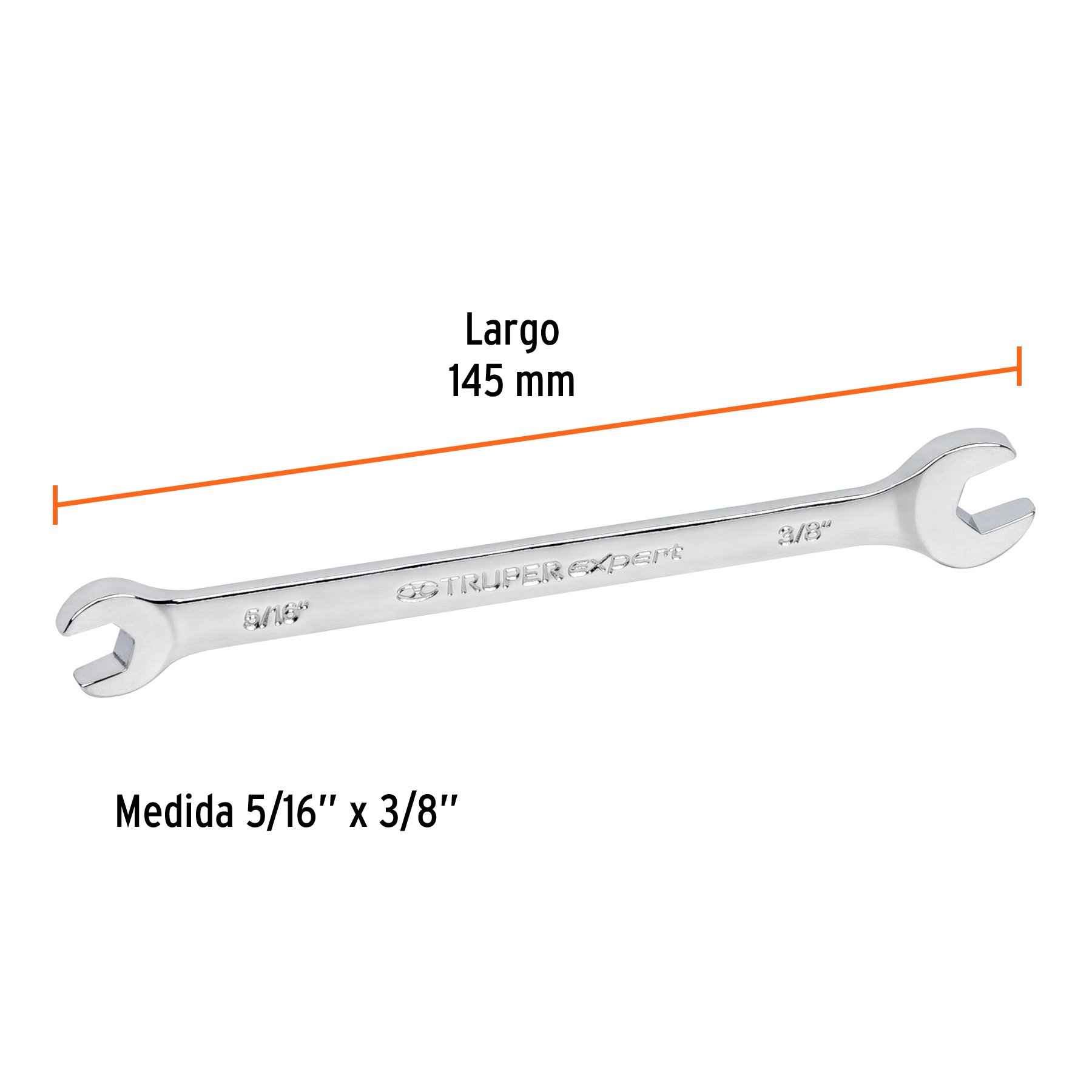 Llave española, 5/16 x 3/8" x 117 mm