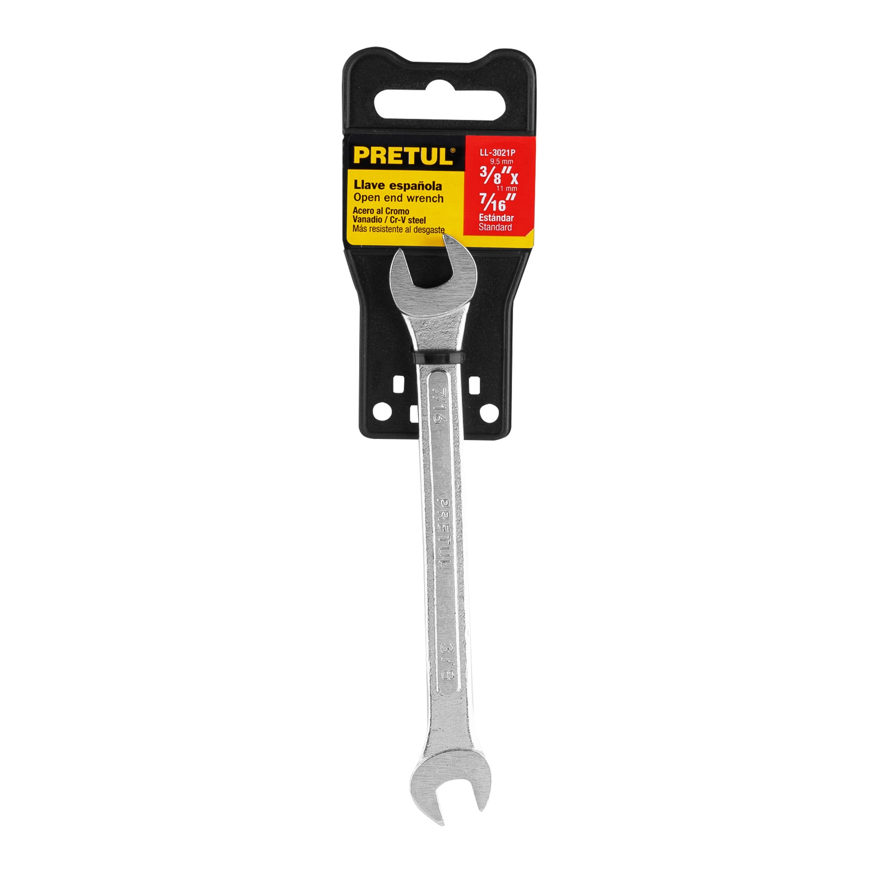 Llave española, 3/8 x 7/16" x 157 mm, pretul