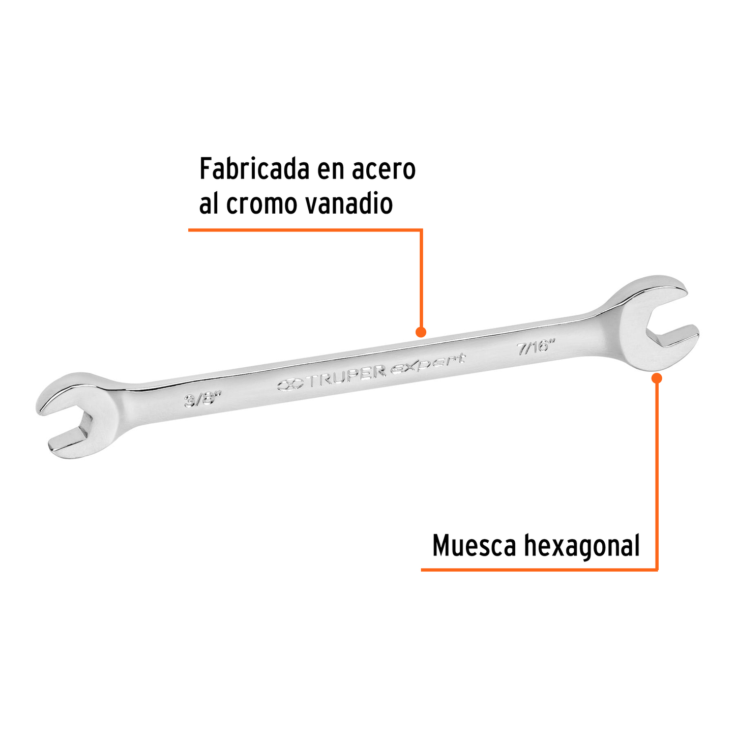 Llave española, 3/8 x 7/16" x 137 mm