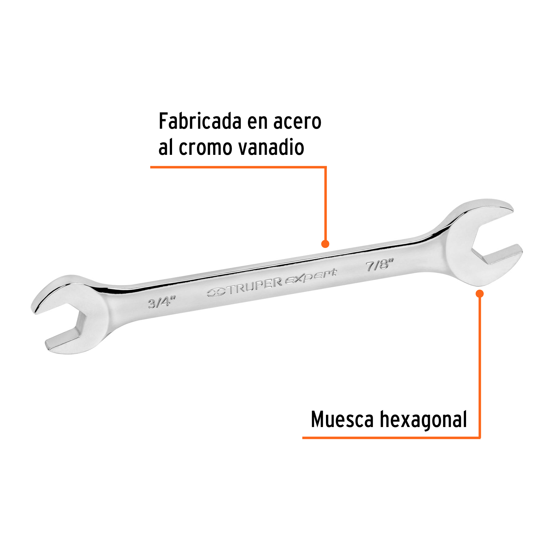 Llave española, 3/4 x 7/8" x 212 mm