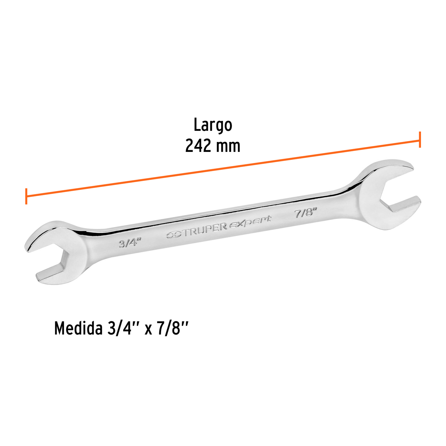 Llave española, 3/4 x 7/8" x 212 mm