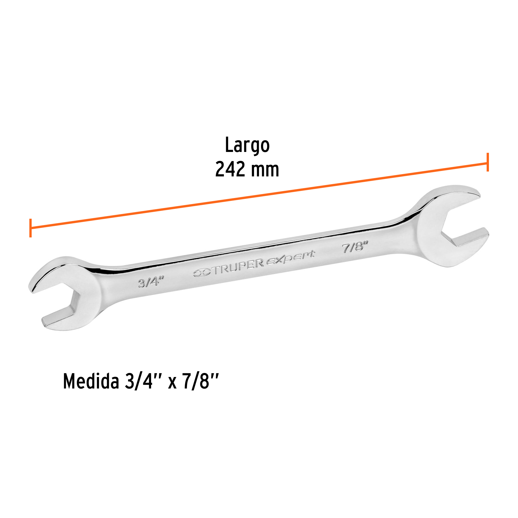 Llave española, 3/4 x 7/8" x 212 mm