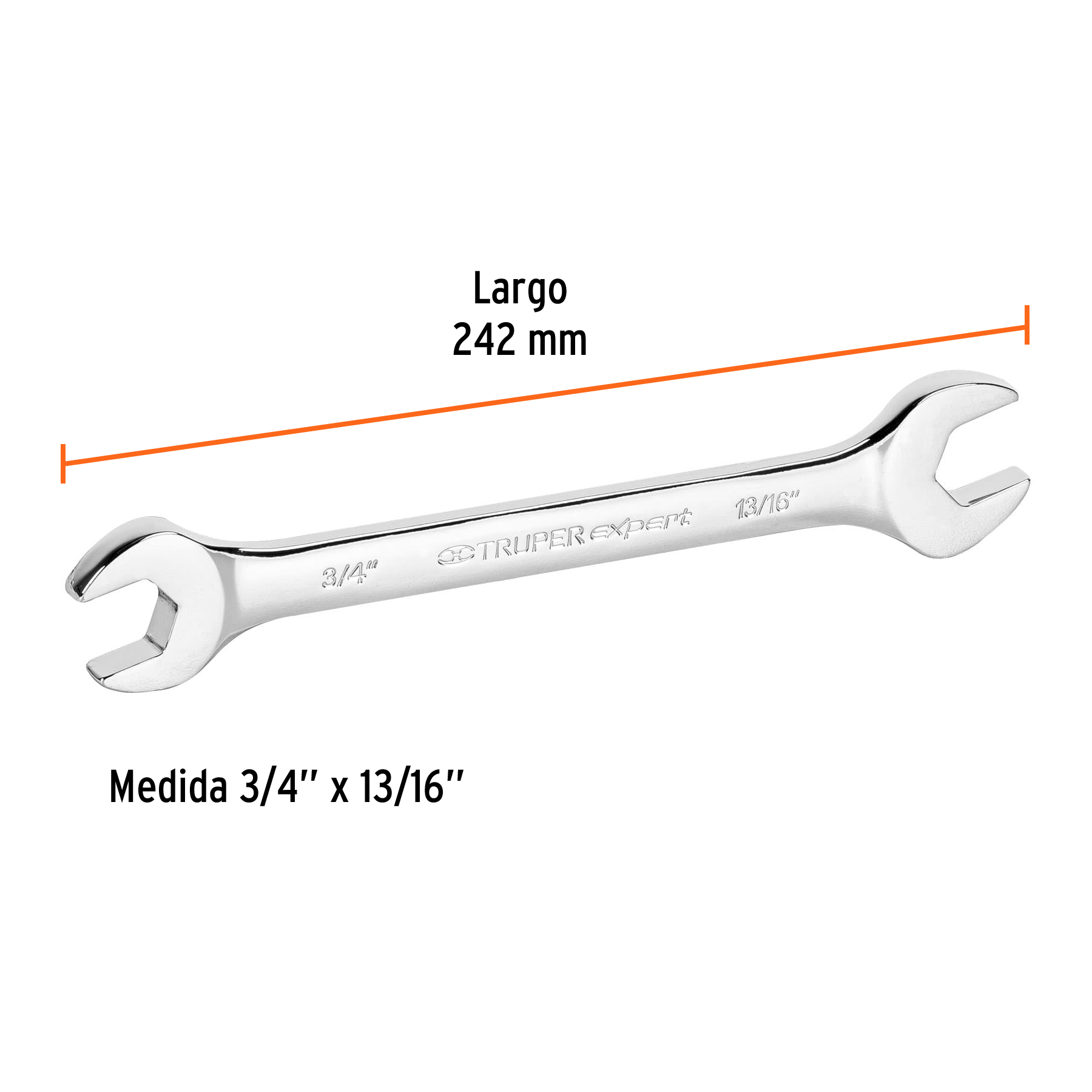 Llave española, 3/4 x 13/16" x 212 mm