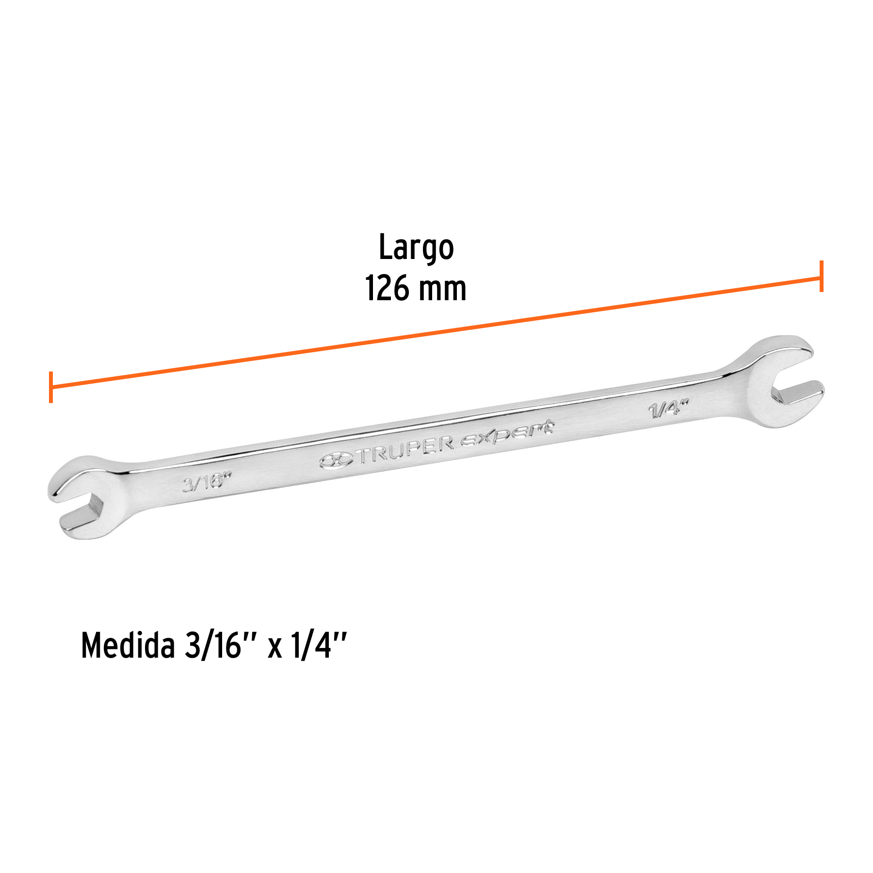 Llave española, 3/16 x 1/4" x 96 mm
