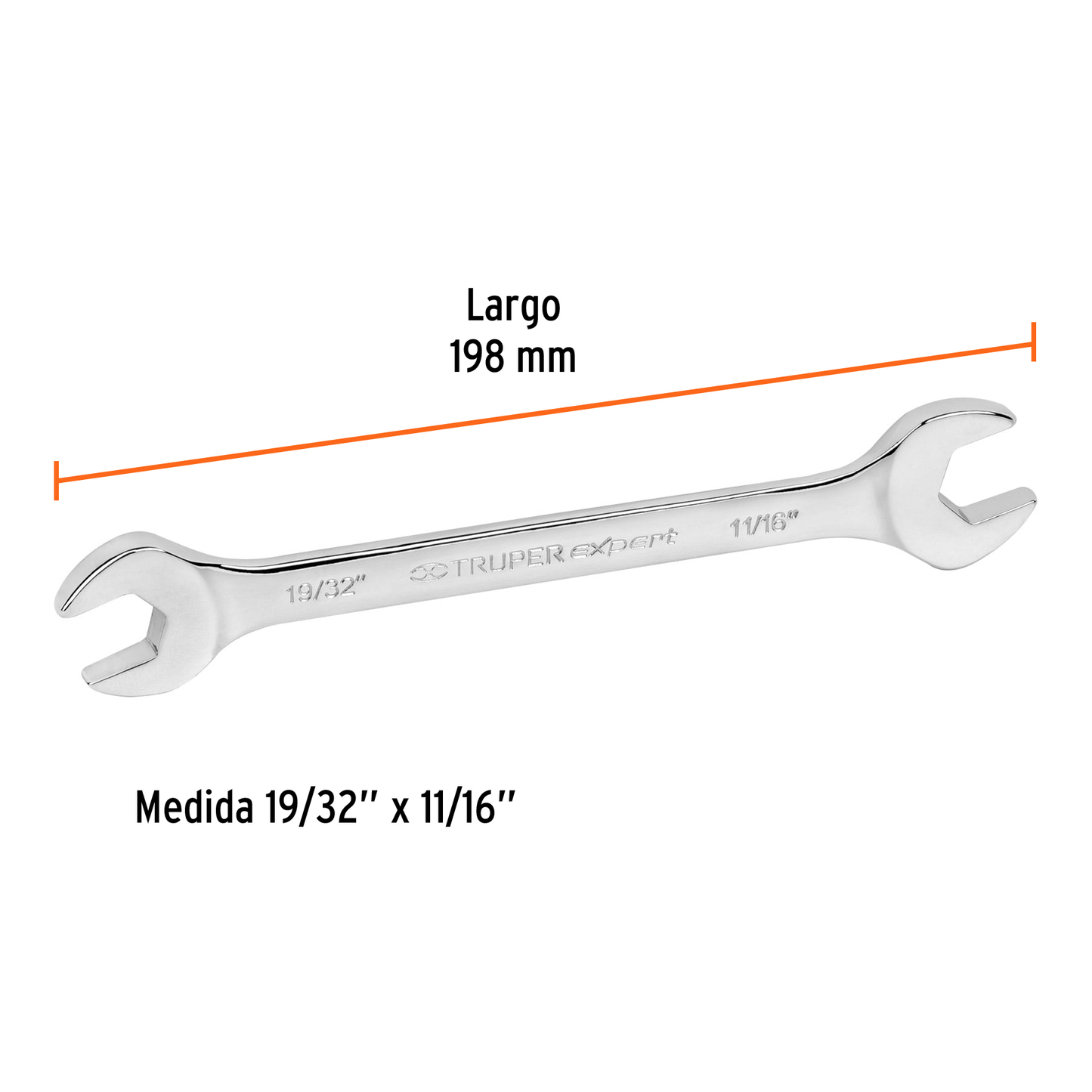 Llave española, 19/32 x 11/16" x 182 mm