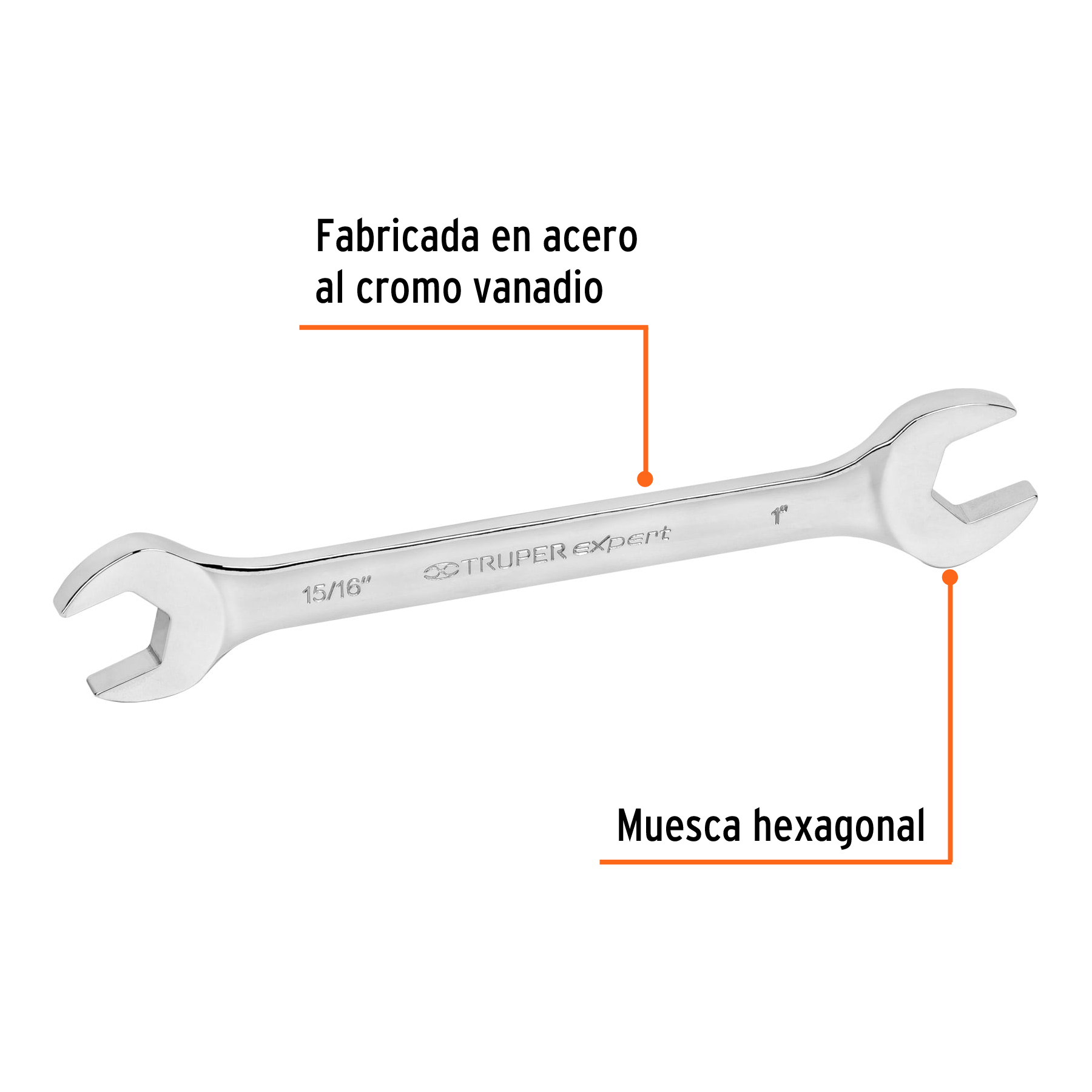 Llave española, 15/16 x 1" x 247 mm