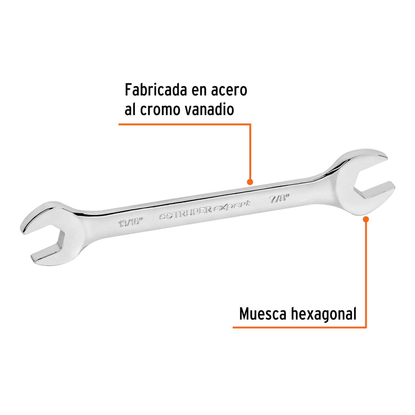 Llave española, 13/16 x 7/8" x 232 mm