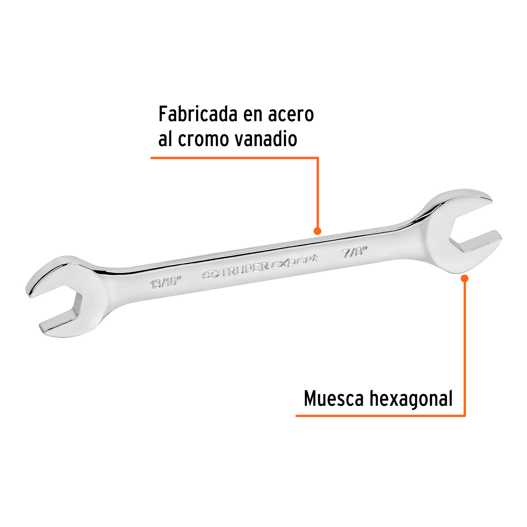 Llave española, 13/16 x 7/8" x 232 mm