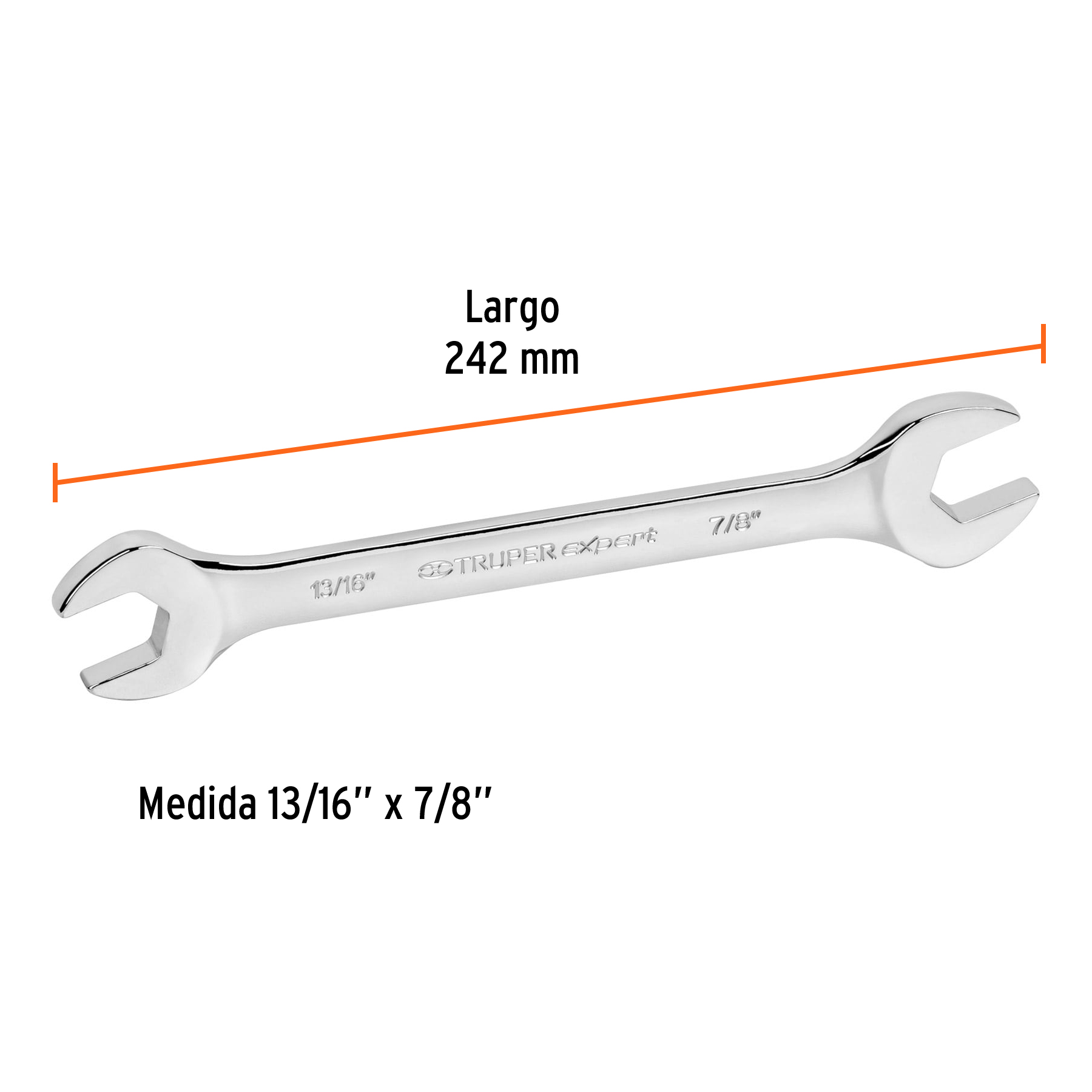 Llave española, 13/16 x 7/8" x 232 mm