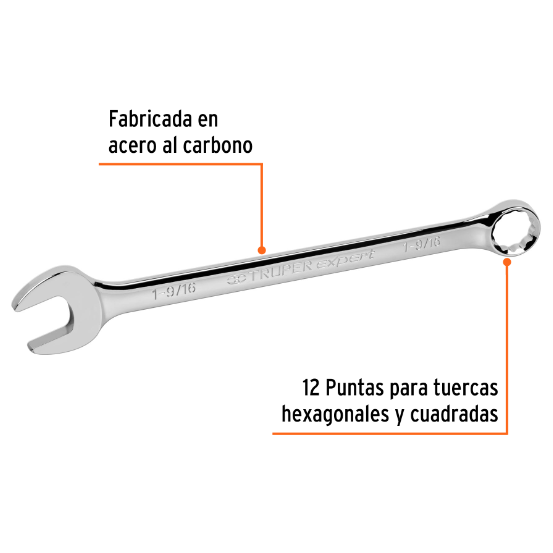 Llave combinada, extralarga, 1-9/16" x 548 mm