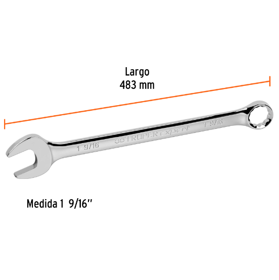 Llave combinada, extralarga, 1-9/16" x 548 mm
