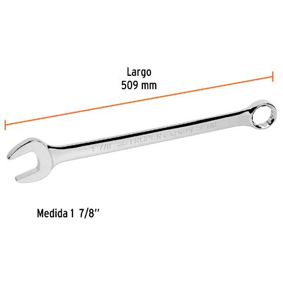 Llave combinada, extralarga, 1-7/8" x 648 mm