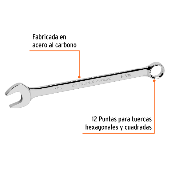 Llave combinada, extralarga, 1-7/16" x 508 mm