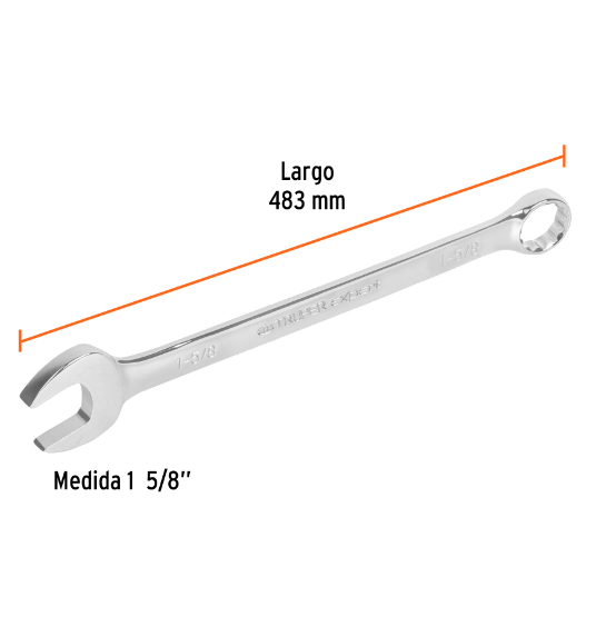 Llave combinada, extralarga, 1-5/8" x 548 mm