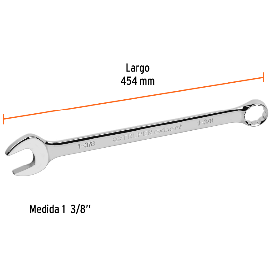 Llave combinada, extralarga, 1-3/8" x 468 mm