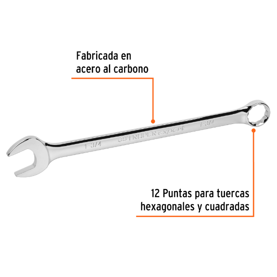 Llave combinada, extralarga, 1-3/4" x 610 mm