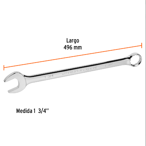 Llave combinada, extralarga, 1-3/4" x 610 mm