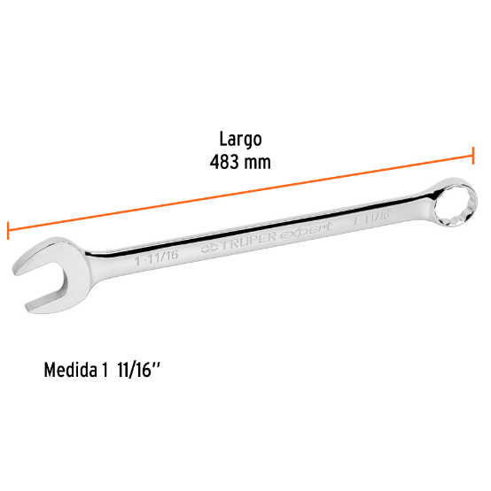 Llave combinada, extralarga, 1-11/16" x 548 mm