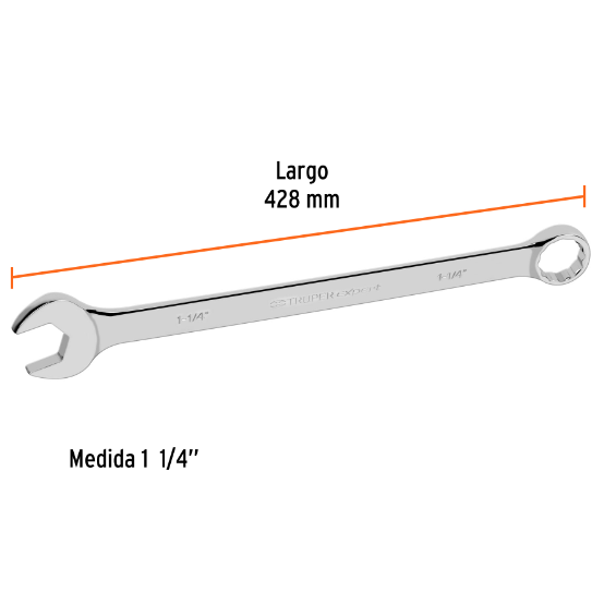 Llave combinada, extralarga, 1-1/4" x 428 mm