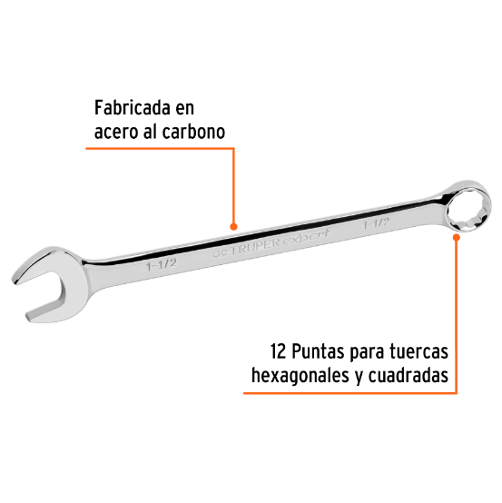 Llave combinada, extralarga, 1-1/2" x 508 mm
