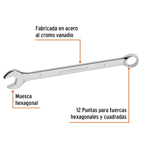 Llave combinada, extralarga, 1" x 355 mm