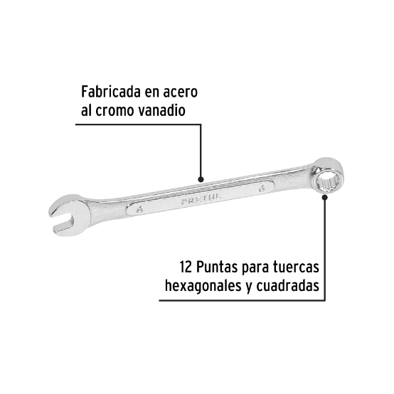 Llave combinada mm, 6 x 100 mm, pretul
