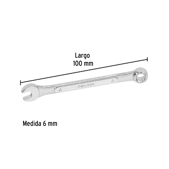 Llave combinada mm, 6 x 100 mm, pretul