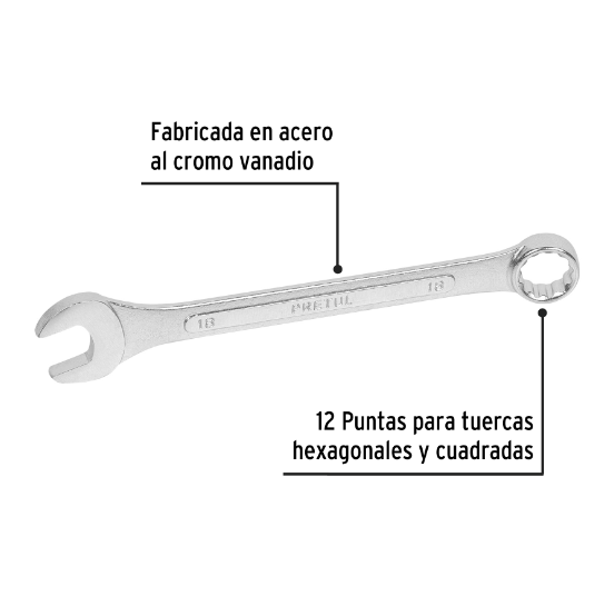 Llave combinada mm, 18 x 220 mm, pretul