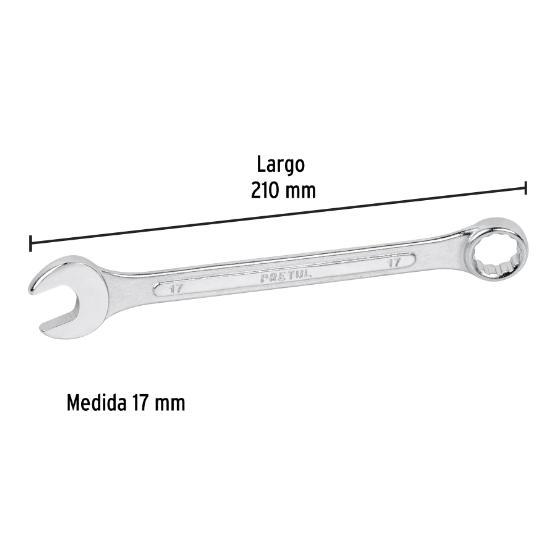 Llave combinada mm, 17 x 210 mm, pretul