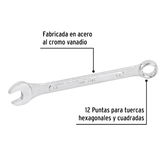 Llave combinada mm, 13 x 170 mm, pretul