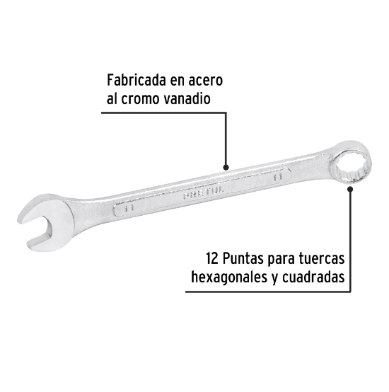 Llave combinada mm, 11 x 150 mm, pretul
