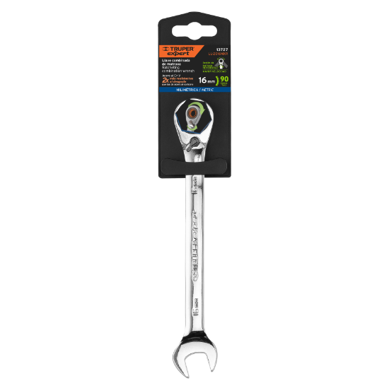 Llave combinada con matraca, reversible, 16mm, Truper Expert