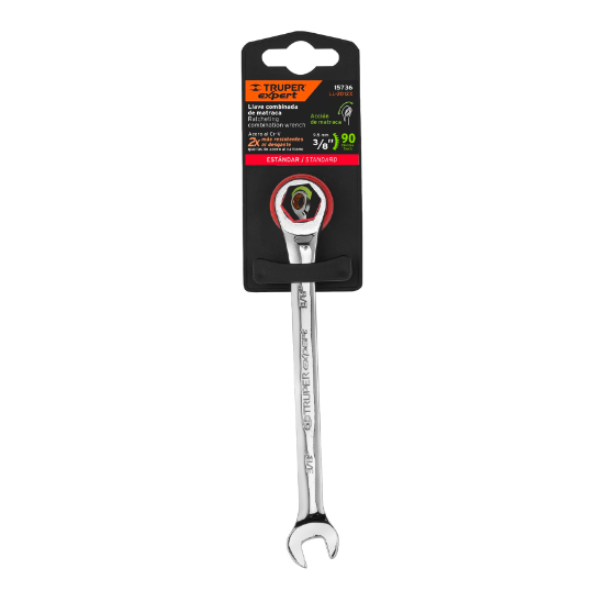 Llave combinada con matraca, 3/8" x 153 mm, Truper Expert