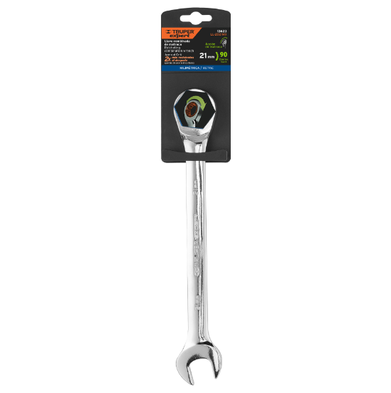 Llave combinada con matraca, 21 x 278 mm, Truper Expert