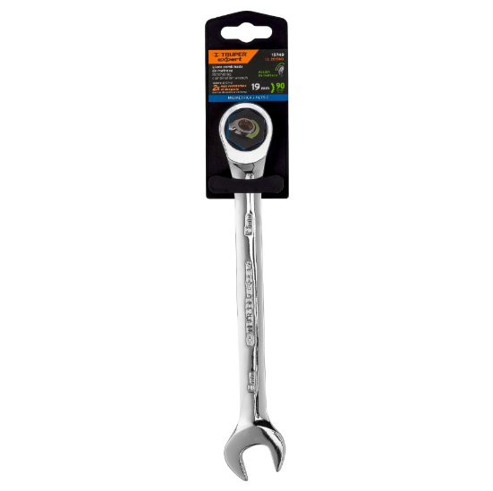 Llave combinada con matraca, 19 x 237 mm, Truper Expert