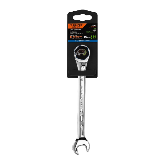 Llave combinada con matraca, 15 x 194 mm, Truper Expert
