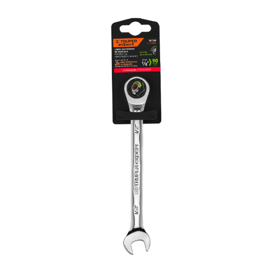 Llave combinada con matraca, 1/2" x 173 mm, Truper Expert