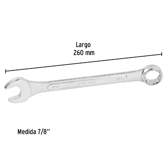 Llave combinada 7/8" x 260 mm, pretul