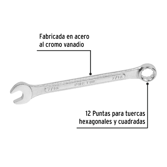 Llave combinada 7/16" x 150 mm, pretul