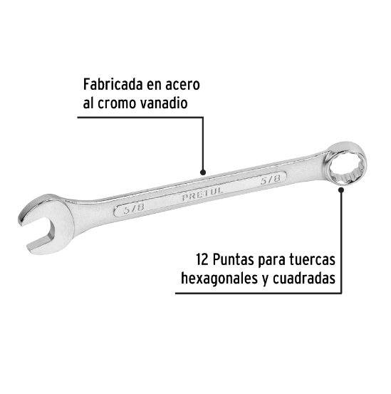 Llave combinada 5/8" x 200 mm, pretul