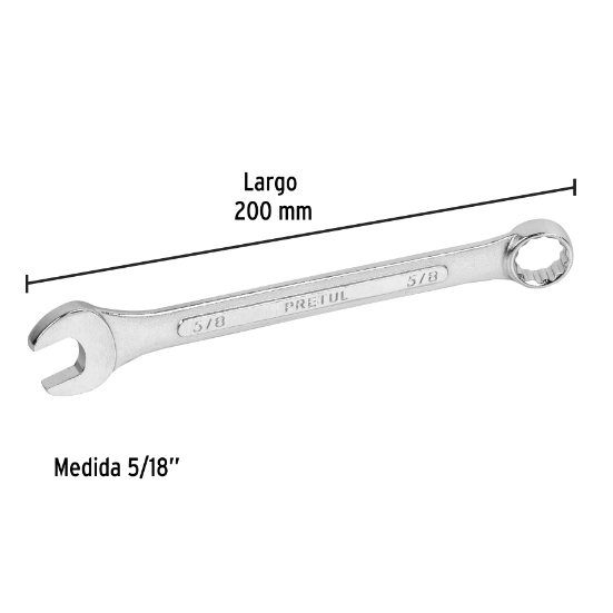 Llave combinada 5/8" x 200 mm, pretul
